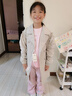 戴維貝拉（DAVE＆BELLA）女童秋裝兒童中長(zhǎng)款風(fēng)衣洋氣女孩休閑外套大童女裝中大童外衣秋季 淺卡其 160cm（建議身高150-160cm） 曬單實(shí)拍圖