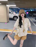 麥思婭短褲女夏季2025新款甜美減齡衣服刺繡氣質(zhì)設(shè)計(jì)感高腰顯瘦闊腿褲子 兩件套 M 曬單實(shí)拍圖