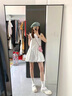 衣然呈品小個子無袖背心連衣裙女夏季2025新款設計感小眾花苞蓬蓬裙子女 白色 M 【建議95-110斤】 曬單實拍圖