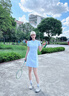 PHIGEER打羽毛球服女裝2025新款連衣裙夏裝高級感網球服跑步健身運動套裝 冰水藍裙 【送內襯短褲】 M 曬單實拍圖