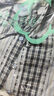 茵曼度假風(fēng)格紋條紋剪花純棉襯衫2025夏季女裝新款寬松短袖襯衣 彩藍格 M 曬單實(shí)拍圖