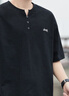 吉普（JEEP）短袖T恤男士夏季寬松透氣涼感潮流純棉亨利領(lǐng)衣服男裝 黑色 2XL 曬單實拍圖