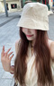 MMOPTOP漁夫帽子女夏季透氣薄款顯臉小遮陽(yáng)防曬帽休閑水桶盆帽 曬單實(shí)拍圖