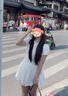 邦帛世學(xué)院風(fēng)白色襯衫連衣裙女氣質(zhì)收腰小個子甜美辣妹新款短裙a字裙 白色-配安全褲【M】 曬單實拍圖