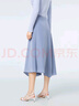 OVV2023春夏新款女裝舒適柔軟簡潔爽滑垂墜飄逸不規(guī)則A字半裙 藍灰（凈色）53 L 曬單實拍圖