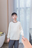 巴拉巴拉童裝小童大童毛衣套頭2025新款秋冬裝打底衫男童女童撞色學(xué)院風(fēng)潮 白咖色調(diào)00315 160 曬單實(shí)拍圖