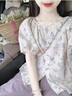 樂(lè)芬蘭（LeFenLan）休閑褲女裝套裝2025夏季衣服新款時(shí)尚減齡氣質(zhì)小清新九分褲兩件套 上衣+褲子 XL 曬單實(shí)拍圖