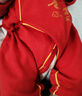 鵬優(yōu)嬰兒連體衣純棉無骨紅色寶寶哈衣爬服滿月百天衣服新生兒春秋薄 平安喜樂紅色羅紋綁帶連體 59cm 曬單實拍圖