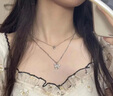 中國黃金（CHINA GOLD）S925銀雙層蝴蝶項鏈女輕奢小眾設計鎖骨吊墜情人節生日禮物送女友 今/次日達*S925銀雙層蝴蝶項鏈 曬單實(shí)拍圖