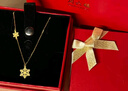 周六福5G工藝黃金項鏈女雪花糖足金吊墜計價A0612360 約3.31g 40+5cm  曬單實拍圖