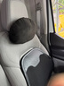 WYOU奔馳邁巴赫汽車(chē)頭枕車(chē)用頸枕靠枕 頭枕腰靠墊靠背腰托車(chē)載通用款 曜石黑- 頭枕【沖孔透氣】 1個(gè) 曬單實(shí)拍圖