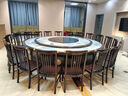 盟勵酒店電動(dòng)餐桌大圓桌新中式實(shí)木內嵌巖板桌子飯店會(huì )所包廂火鍋桌 3.0米電動(dòng)轉盤(pán)+19張A款或C款 曬單實(shí)拍圖