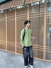 名創(chuàng)優(yōu)品（MINISO）華夫格長袖T恤男2025新款重磅220G綠色男生ins風百搭圓領(lǐng)打底衫潮 【2件裝】棕櫚綠+白色 L 175(名創(chuàng)優(yōu)品 品控嚴格) 曬單實拍圖