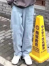 倉石一樹 KAZUKI KURAISHI倉石一樹潮牌直筒牛仔褲男夏季薄款2025年新款百搭寬松休閑長褲 淺藍色（松緊腰） XL 曬單實拍圖