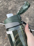 草莓生活運(yùn)動水杯Tritan食品級直飲杯外出便攜帶刻度ins杯子送禮男女茶杯 綠色【Tritan材質(zhì)】660ml 曬單實(shí)拍圖