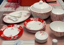 宅美品喬遷新婚禮物景德鎮骨瓷釉下彩陶瓷碗碟套裝中式餐具整套家用禮盒 精選配置（4-6人適用） 40頭 曬單實(shí)拍圖