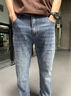 JEEP SPIRIT吉普夏季薄款男士牛仔褲男寬松彈力大碼高端商務(wù)春秋新款直筒男褲 WC-J8119淺藍 【夏季】 薄款 36 【160-175斤】 曬單實拍圖
