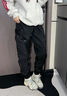 VIP飛行潮牌秋季工裝褲男機能傘兵褲多口袋百搭束腳運動(dòng)休閑長(cháng)褲 黑色 M 曬單實(shí)拍圖