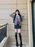 小野七天灰色西裝裙子短裙女2025夏季新款高級(jí)感小個(gè)子高腰a字半身裙子 灰色 M 曬單實(shí)拍圖