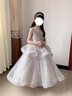 思妙星女童晚禮服輕奢小眾高端生日花童女孩公主裙兒童主持人鋼琴演出服 灰色長(zhǎng)款 110 曬單實(shí)拍圖