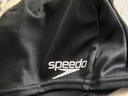 速比濤（Speedo）舒適透氣速干游泳布帽高彈不勒頭游泳訓(xùn)練裝備 黑色 曬單實拍圖