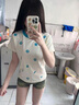 LDBE斜肩辣妹短袖t恤女夏季2025年新款顯瘦慵懶松弛感半袖上衣純欲風(fēng) 白色 M 【80-100斤】 曬單實(shí)拍圖