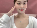萬禮福時尚日韓s999靈動吊墜女飾品會跳的心純銀鑲鉆愛心形吊墜 D103藍鉆(單吊墜不含配鏈) 足銀 曬單實拍圖