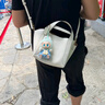 蔻馳（COACH）【專享直降】奧萊女士HADLEY 21號(hào)半月包單肩斜挎包菜籃子禮物 B4/粉筆白色 曬單實(shí)拍圖