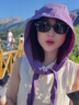 兼彩可愛小惡魔系帶頭巾帽女2025新款遮陽透氣速干包頭綁帶防曬帽子女 曬單實(shí)拍圖