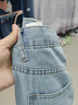 蔚占女士牛仔褲夏季女褲子2026高腰闊腿褲休閑褲直筒牛仔褲女夏季薄款 淺藍色牛仔褲 M 【建議80-110斤】 曬單實(shí)拍圖