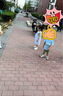 ASK JUNIOR女童背心裙夏裝薄款小童花瓣領(lǐng)格子休閑無(wú)袖連衣裙 藍(lán)色 110  曬單實(shí)拍圖
