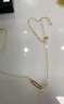 謝瑞麟（TSL）黃金項(xiàng)鏈復(fù)古風(fēng)幾何雙環(huán)女款足金鎖骨鏈YS510 約2.65g 曬單實(shí)拍圖