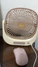 永日桌面風(fēng)扇辦公桌可充電大風(fēng)力宿舍床頭學(xué)生臥室臺式電風(fēng)扇儲電便攜小風(fēng)扇辦公桌電風(fēng)扇母親節禮物 奶咖色（夜燈+120°角度調節） 曬單實(shí)拍圖