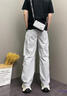 JEEP SPIRIT高端美式男褲2025年夏季薄款寬松哈倫褲青年男士休閑戶外直筒褲子 灰色 L 建議125-140斤 曬單實(shí)拍圖