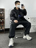 LEEREDPOI羽絨服男短款冬季外套立領(lǐng)寬松休閑百搭冬天學(xué)生潮流加厚保暖鴨絨 黑色 XL 約145-170斤可穿 曬單實(shí)拍圖