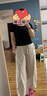 有棵樹60支涼感冰皮女士純色打底短袖上衣修身正肩2025年夏季新款打底衫 曬單實(shí)拍圖