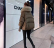 TKSY短款羽絨服女2025年冬季鵝絨新款時尚洋氣時尚小個子大毛領外套 咖色狐貍毛 S 曬單實拍圖
