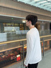 名創(chuàng)優(yōu)品（MINISO）白色t恤男春秋季純棉基礎款簡約百搭體恤衫男生寬松挺括重磅長袖 白色(空白) L /175(推薦120-140斤) 曬單實拍圖