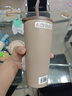 樂(lè)扣樂(lè)扣（LOCK&LOCK）保溫杯陶瓷覆層保溫保冷咖啡杯簡(jiǎn)約水杯雙蓋兩用帶吸管550ML棕色 曬單實(shí)拍圖
