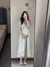 朗茵孕婦裝夏天裙子中長(zhǎng)款寬松時(shí)尚方領(lǐng)遮肚長(zhǎng)裙洋氣辣媽雪紡連衣裙女 圖片色 XL建議130-145斤 曬單實(shí)拍圖