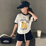 夏日漂亮女童套裝2025新款女孩超好看韓系夏裝兒童洋氣休閑兩件套 套裝【T恤+裙褲】 140 曬單實(shí)拍圖
