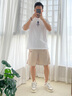 AJKP品牌男鞋子2025夏季新款運動休閑小白鞋子男士潮流透氣百搭板鞋男 米杏 40 運動鞋碼 曬單實拍圖