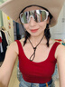 雪茜曼2025新款大U美背吊帶背心女內(nèi)搭帶胸墊內(nèi)衣文胸一體外穿打底上衣 曬單實(shí)拍圖