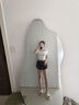 UR2025夏季新款女裝簡(jiǎn)約休閑百搭短款修身短袖T恤UYY450110 本白 (偏短) M 曬單實(shí)拍圖