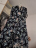 娜爾思（NAERSI）25夏新款印花連衣裙 少女感約會(huì)度假裙（配腰帶） 深藍(lán)色 L 曬單實(shí)拍圖