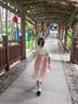 Classic Teddy女童漢服兒童連衣裙中大童裝國風(fēng)網(wǎng)紗裙子古風(fēng)國潮衣服 粉色 140  曬單實拍圖