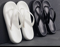 果洛菲（GUOLUOFEI）人字拖男女夏季時(shí)尚潮流軟底防滑情侶夾腳黑色涼拖外穿 白色37-38 曬單實(shí)拍圖