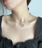 中國黃金（CHINA GOLD）S925銀鏤空愛(ài)心項鏈女款時(shí)尚百搭吊墜婦女節生日禮物送女友愛(ài)人 鏤空愛(ài)心吊墜 曬單實(shí)拍圖