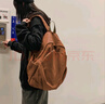 Landcase書包女初中生大容量帆布雙肩包高中生大學(xué)生旅行背包 1527焦糖色 曬單實(shí)拍圖