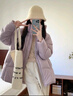 范思藍(lán)恩泡芙羽絨服2024冬裝加厚保暖中長款繭型小個子外套14100 石楠紫（一手長） M 曬單實拍圖